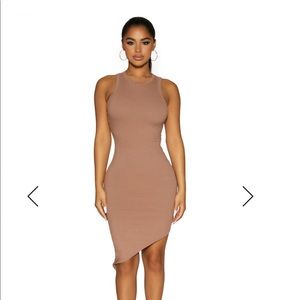 Naked Wardrobe ‘Knot Right Now’ Dress in Coco (MEDIUM)
